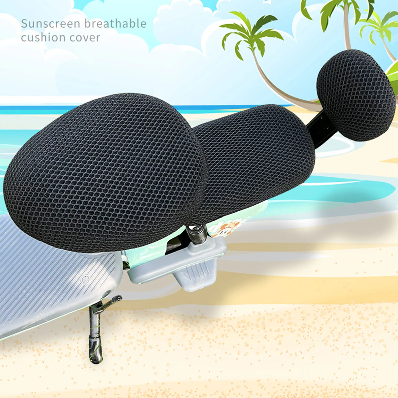 

Дышащий сетчатый чехол на сиденье велосипеда спереди и сзади, противоскользящая подушка для велосипедного седла, удобная подушка для езды на велосипеде на открытом воздухе