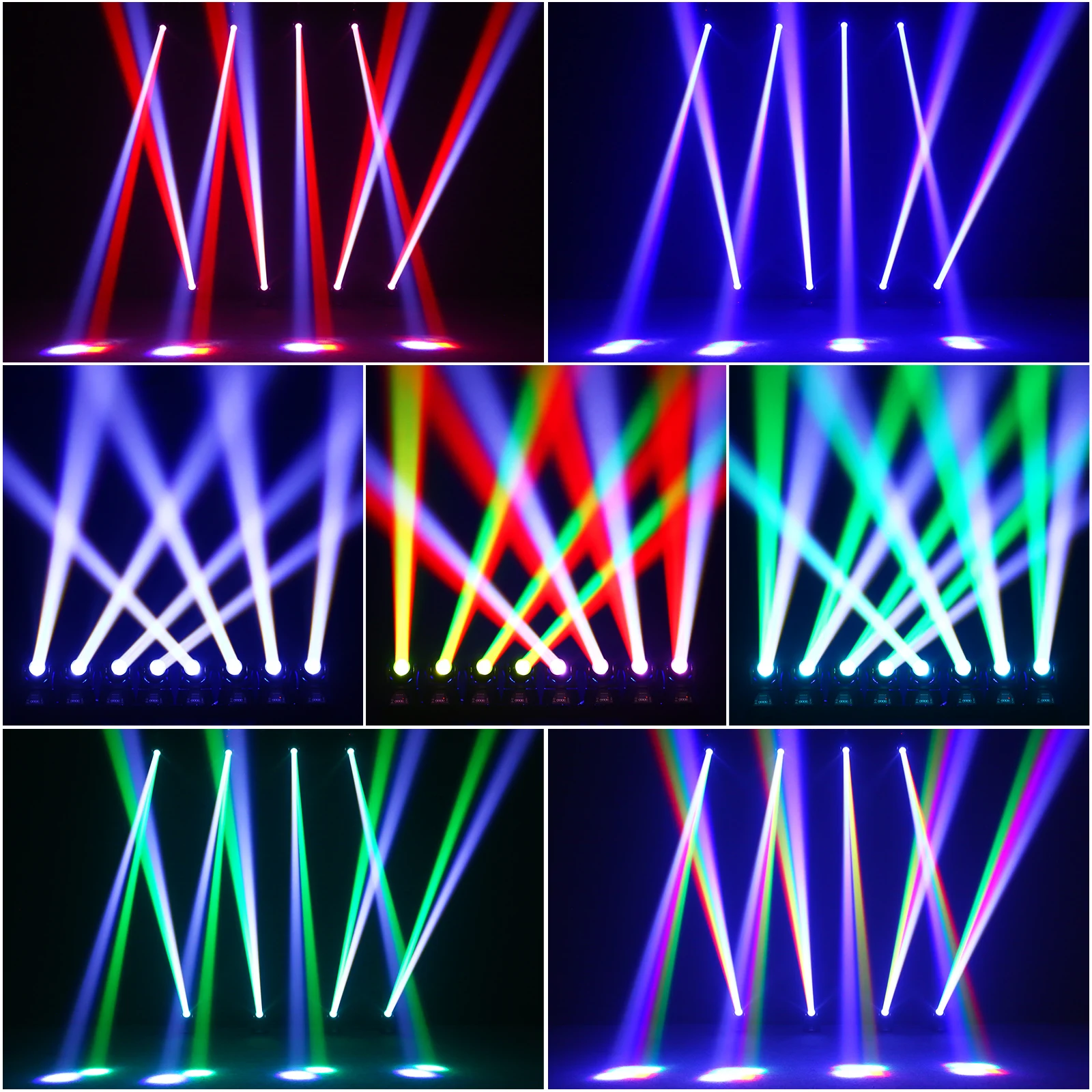 GEFENSI 40W Beam Moving Head Light DMX512 RGBW Stage Light For DJ Concert Party Wedding Nightclub Professional Effect Lighting