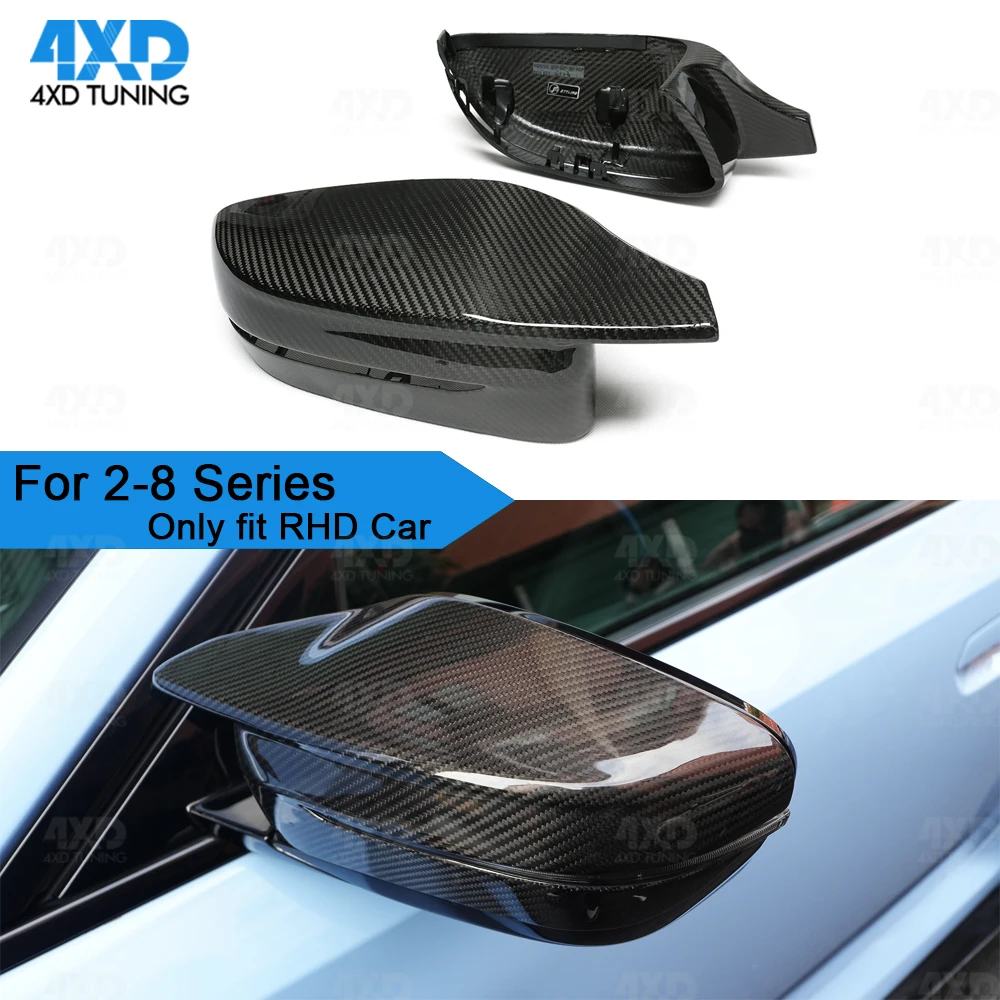 M4 Style For 2016+ BMW 3 4 5 7 8 Series G20 G22 G11 G12 G30 G32 GT RHD Only Dry Carbon Fiber Rear View Mirror Cover 2017-Up