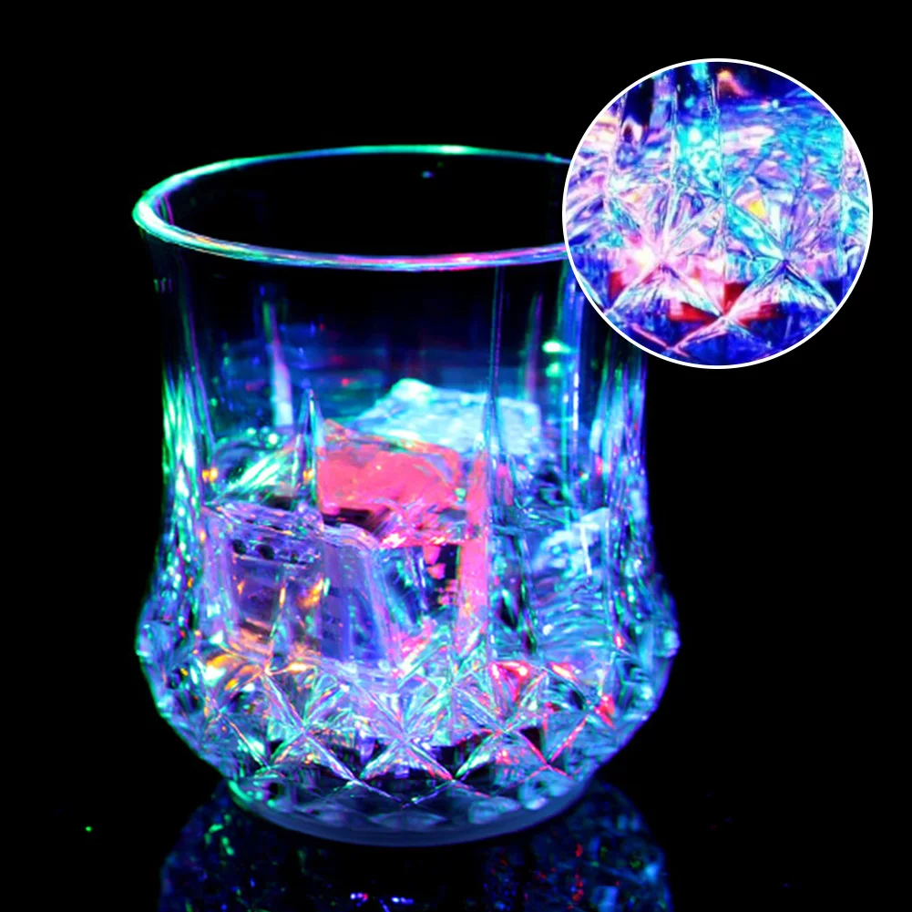 Mini LED Flashing Plastic Beverage Wine Drink Cup Home Bar Decorative Party Club Mug Color Flashing Light Whisky Mug Drinkwares