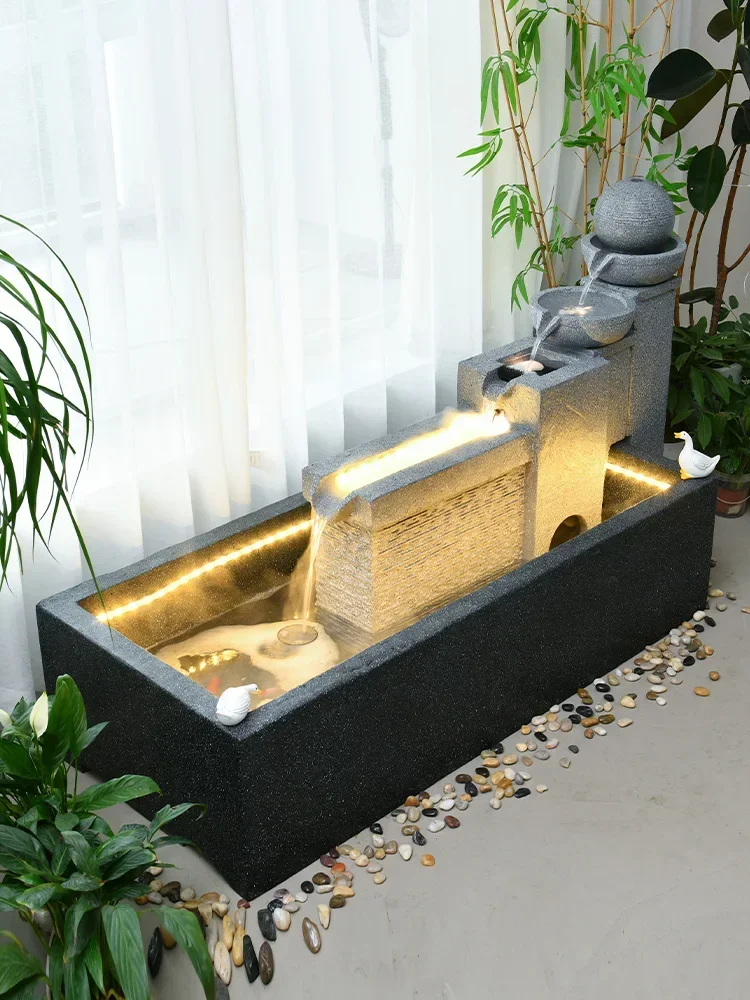 Simple running water fountain ornament outdoor courtyard fish pond humidification decoration