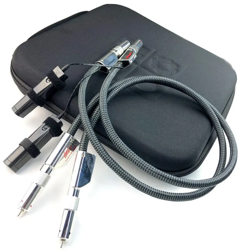 WEL SIGNATURE PSS Silver RCA  Audio Interconnection Cable with Carbon Fiber 72V Battery for Amplifier CD Player