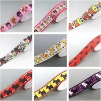 DHK 7/8'' 5yards Scottie Dogs Paw Shiba Printed Grosgrain Ribbon Accessories Material Headwear Decoration DIY Sewing C1997