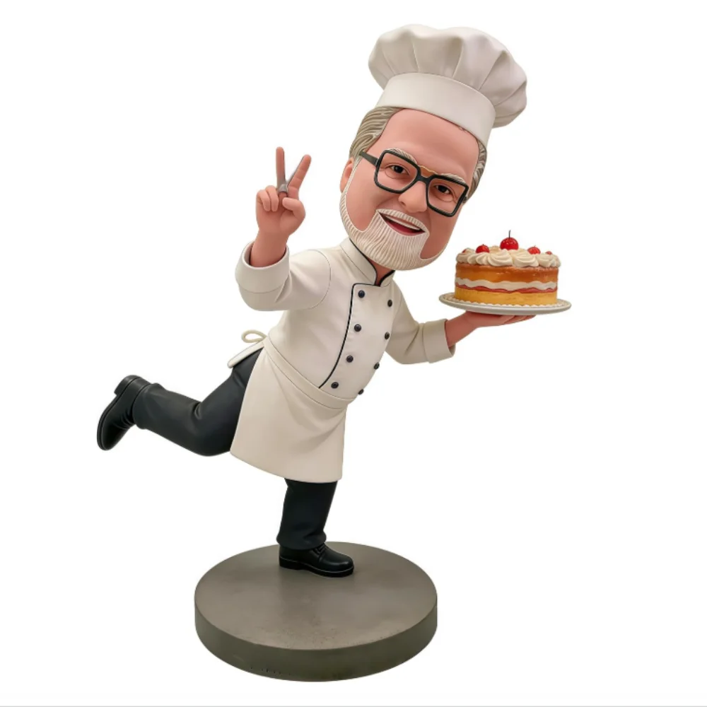Custom Chef Bobblehead -Personalized from Your Photo | Ideal Gift for Bakers/Cooking Enthusiasts On Birthdays/Valentine’s Day