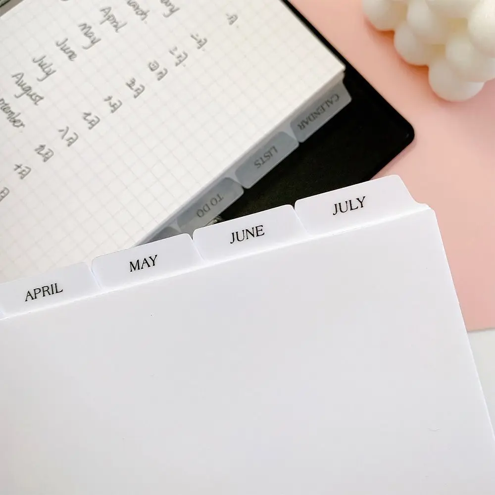 A5 A6 Separator Paper Index Page Notebook Black White Index Page Tabs 6 Holes Transparent Page Classification Separator