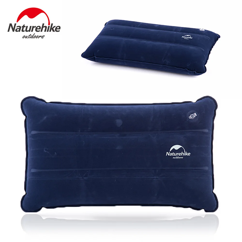 Naturehike Outdoor Camping Ultra Light Travel Pillow Portable Aircraft Travel Square Inflatable Pillow Flocking Fabric Pillow