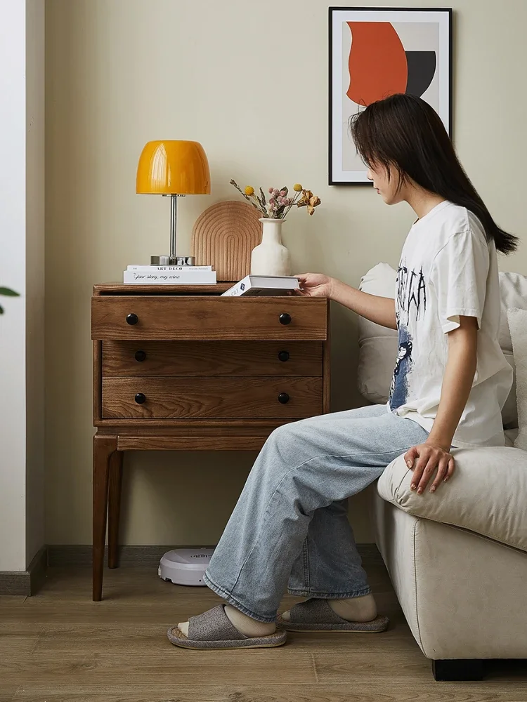 

Боковой шкаф для дивана в стиле ретро, боковой шкаф, боковой шкаф для телевизора, шкаф для хранения одежды, органайзер для хранения из цельного дерева