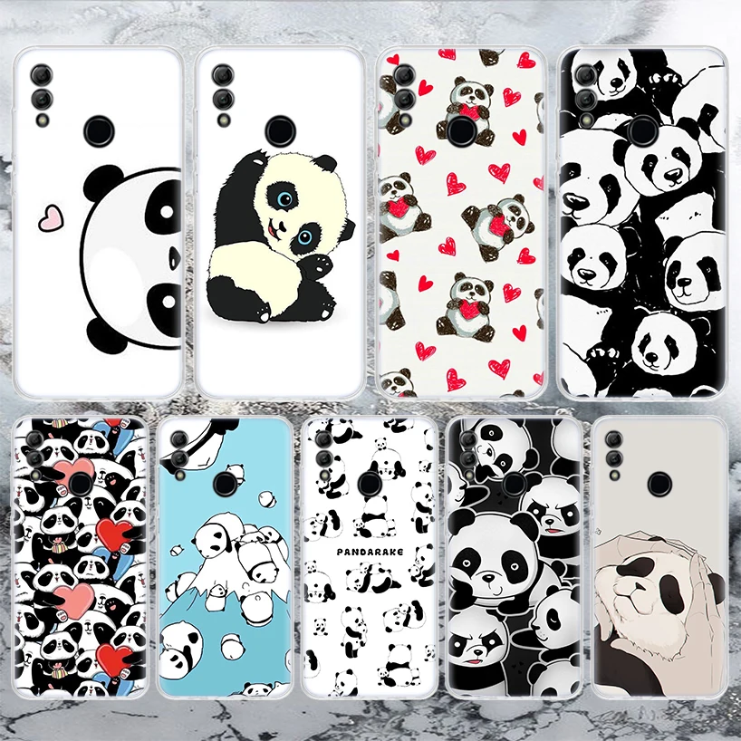 Cartoon Cute Panda Bear Soft Phone Case For Huawei Honor 10 Lite 9 8A 8X 8S 9X Pro P Smart Z Y5 Y6 Y7 2019 Y9S 20I 50 Shell Capa