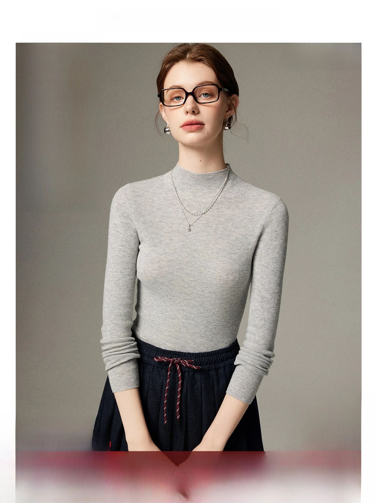 

Soft Woolen Knitted Sweater Women's Long Sve f High Collar Pure Color Base Layer irt Autumn New Sle Commute Sle