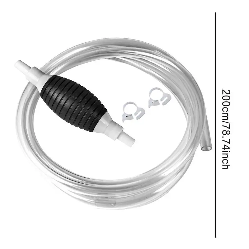 Siphon Hose Pump Water Transfer Pump Manual Siphon Pump For Oil Transfer Pump With 2 Hose Clips And 2 Durable PVC Siphon Hoses