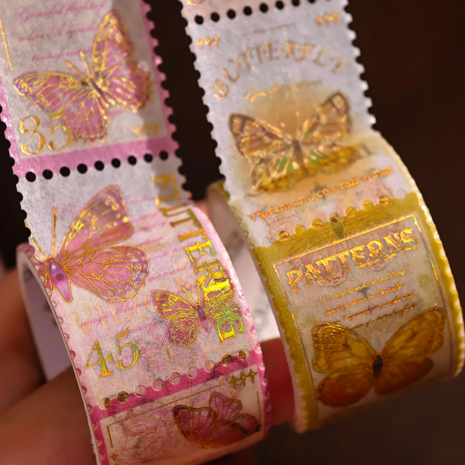 Лента Васи, горячее тиснение, наклейка-штамп, серия «Бабочка Шепот», ретро-довідник, сделай сам, декоративная уплотнительная наклейка специальной формы