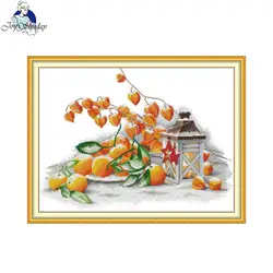 Joy Sunday Autumn Rythm Pattern Cross Stitch Kits 14CT 16CT Printed Canvas Fabric  DIY Needlework Hand Embroidery Set For Gift