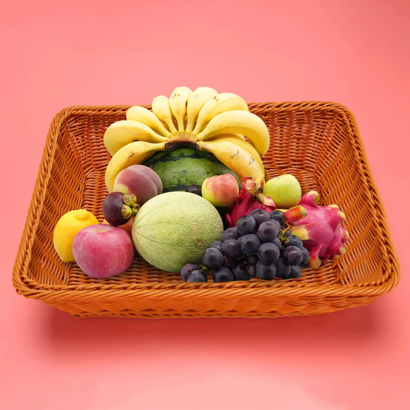 

ABWP-2 Pcs Hand-Woven Rattan Woven Bread Basket,Wicker Food Serving Basket For Fruit,Vegetables,Home Kitchen,Restaurant,Etc