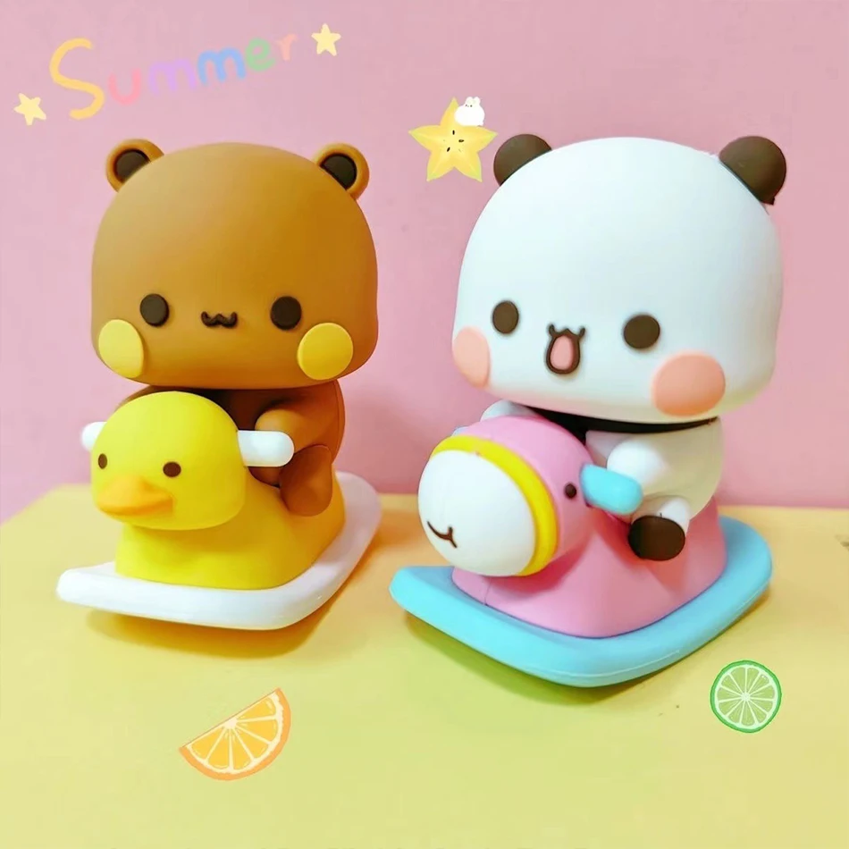 4 Sztuki Śliczne Kawaii Bubu Dudu Panda Niedźwiedź Figurka Kreskówkowa Ekscytująca Miniaturka Niedźwiedzia Kolekcjonerska Zabawka Zwierzęca Lalka Ozdoba Dekoracja