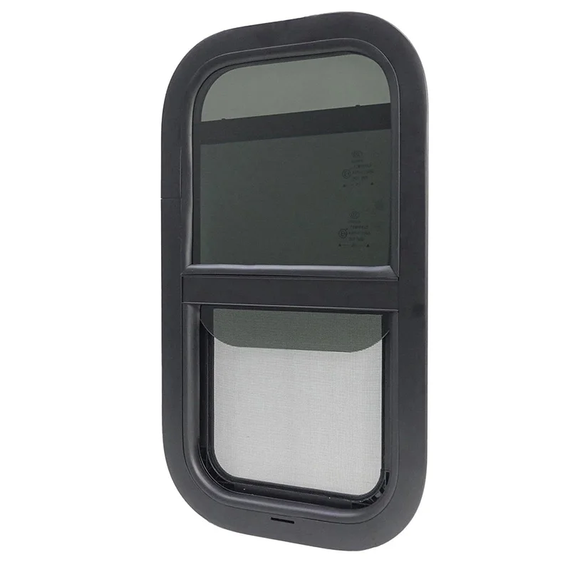 RV Window 305*559mm Tinted Tempering Glass Vertical Horizontal Sliding for Campers Trailers Construction Vehicles