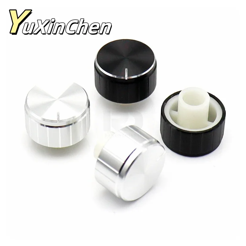 2PCS 17×13MM Aluminum Alloy Half Shaft Potentiometer Knob Cap Amplifier Volume Adjustment Knob Handle Protrusion 4MM Hole 6MM