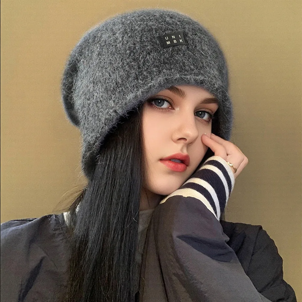 Simple Solid Color Beanie Hat Intensify and Widen Visible Cold Hat Autumn Winter Edition Korean Version Warm Ear Knitted Cap
