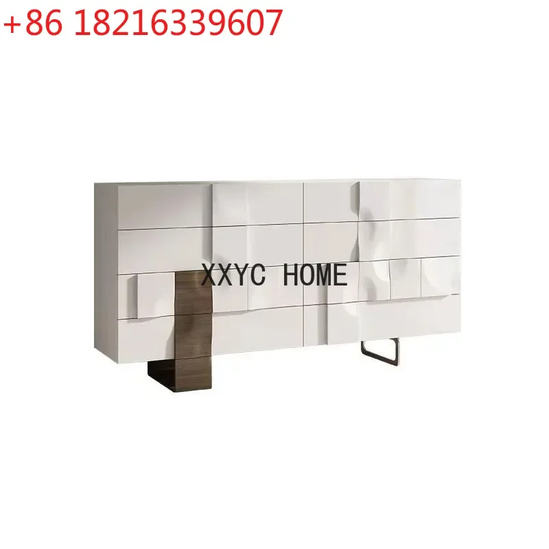 

Тумба-буфет из массива дерева с восемью отделениями, современный минималистичный дизайн, для прихожей, художественный шкаф для хранения