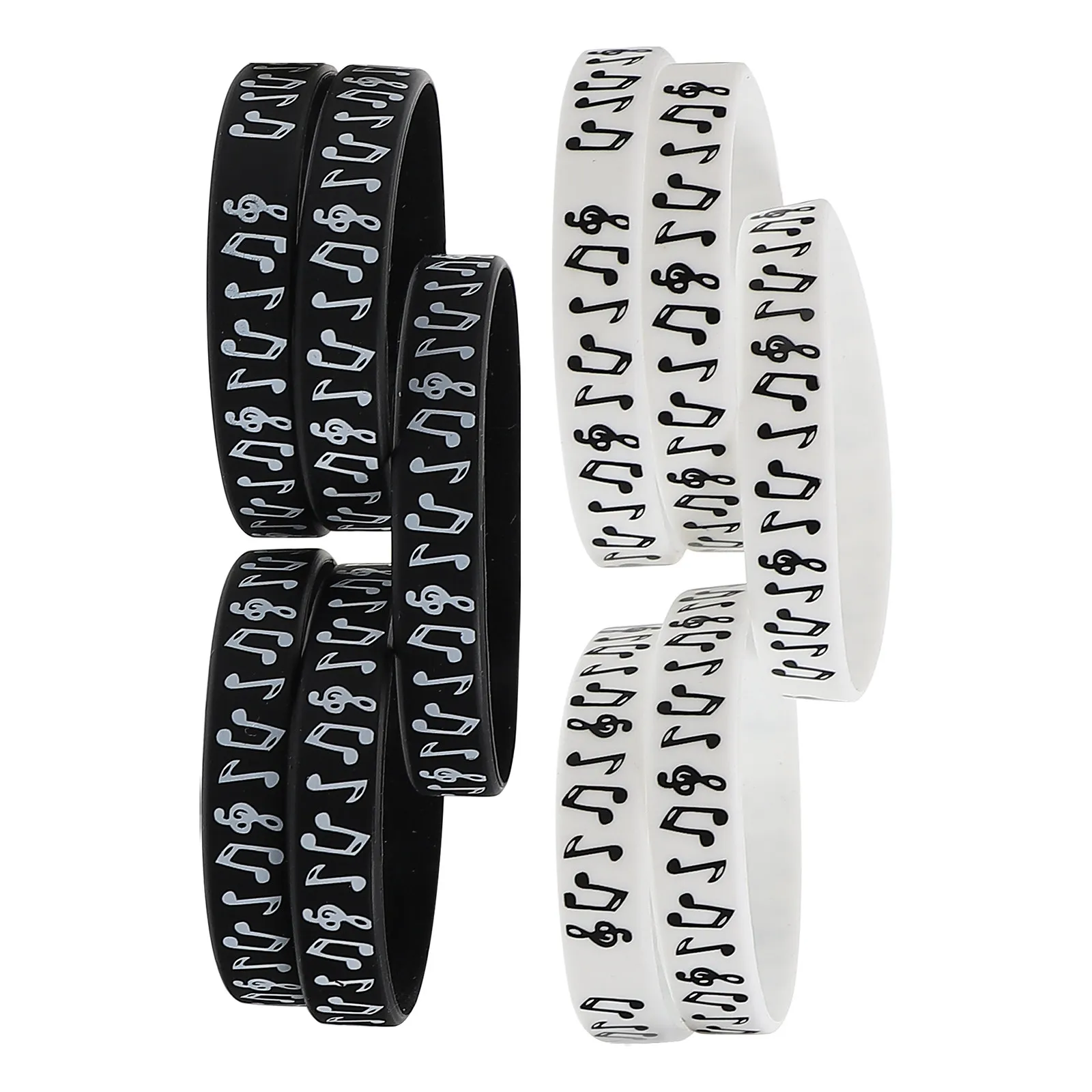 

10 шт. Декоративные силиконовые браслеты с нотами для музыкальных фестивалей, концертов, вечеринок, подарочные браслеты