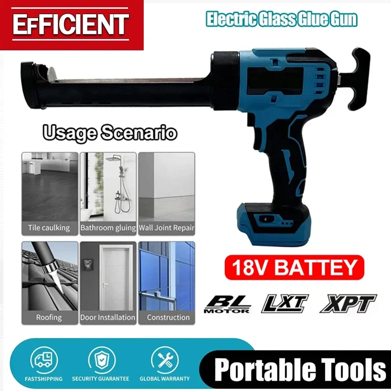 

Electric Glass Glue Gun Cement Glass Adhesive Glue Seal Sealant Tool Wireless Glass Doors Windows Filling Sewing Gun Fit Makita