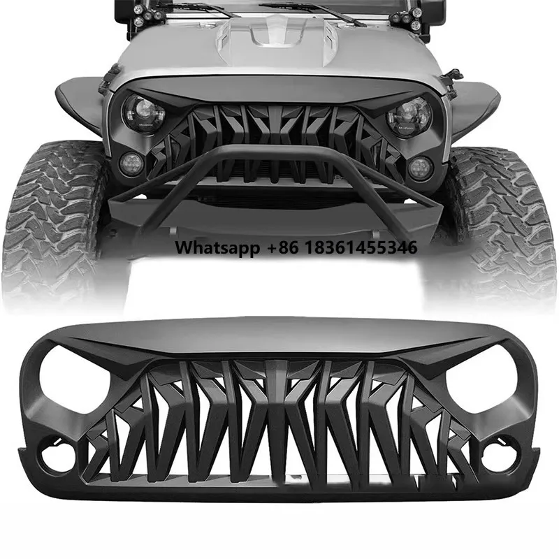 

Car Grille with lamp For Wrangler JK 2007-2017 Modified Front bumper Net Radiator Grill