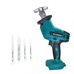 PATUOPRO Adjustable Cordless Reciprocating Saw For Cutting Wood PVC Pipe Cutter Power Tools For Makita 18V Battery(No Battery)