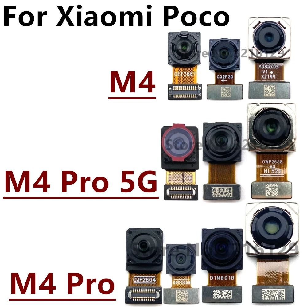 Front Back Main Camera For Xiaomi Poco M4 Pro 5G M4Pro Frontal Facing Seilfie Small Primary Big Rear Camera Flex Cable