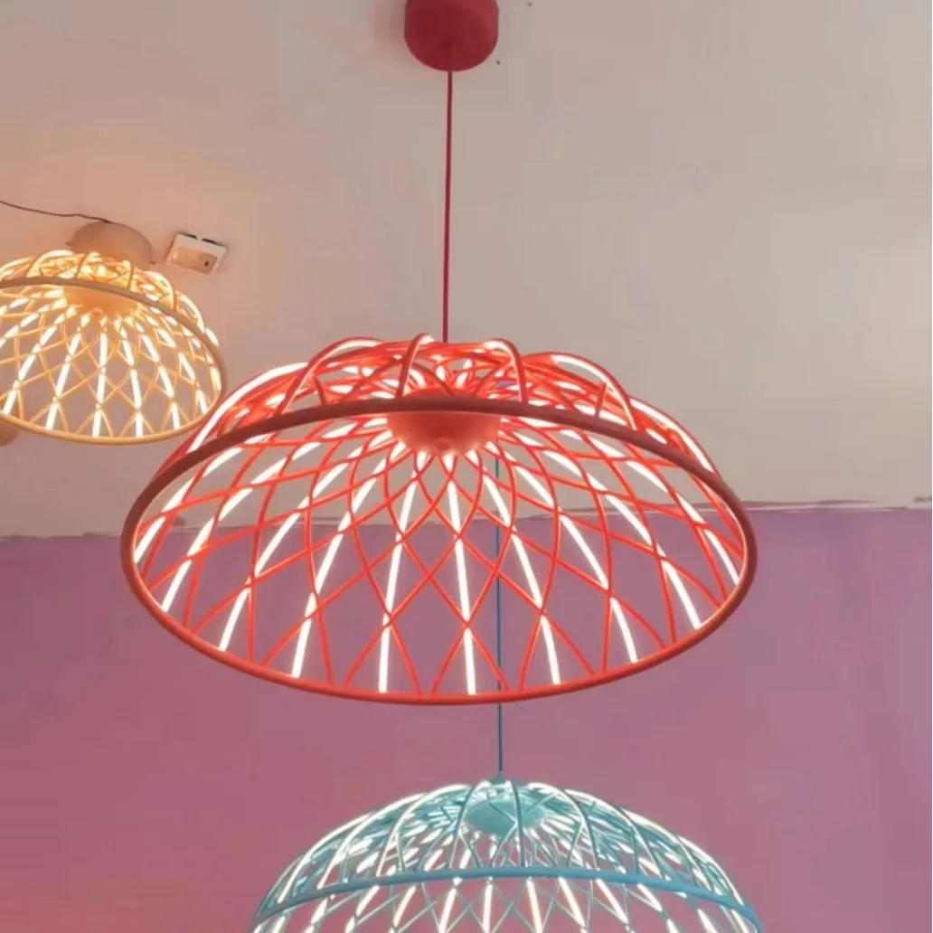 

Woven Mesh Eye-Care Pendant - Italian Minimalist Designer Light for Dining Table, Living Room & Bar, Creative Chandelier