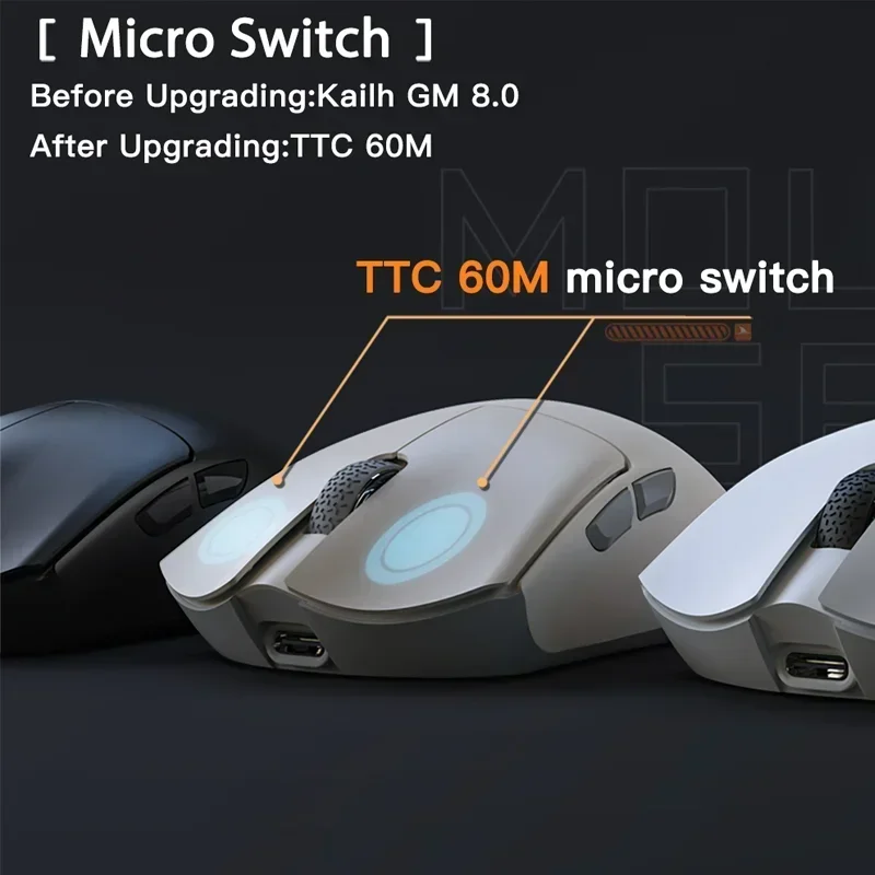 Darmoshark M3 Wireless Bluetooth Mouse 2.4G 26000K DPI 2KHz Optical Mice for Computer Laptop PC Gaming E-Sports