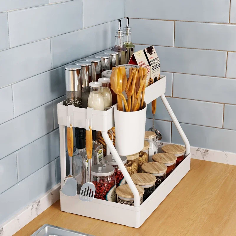 Bathroom Under Sink Organizer Multi-layer Kitchen Drawer Storage for Household Seasoning Layered Miscellaneous Items Rack