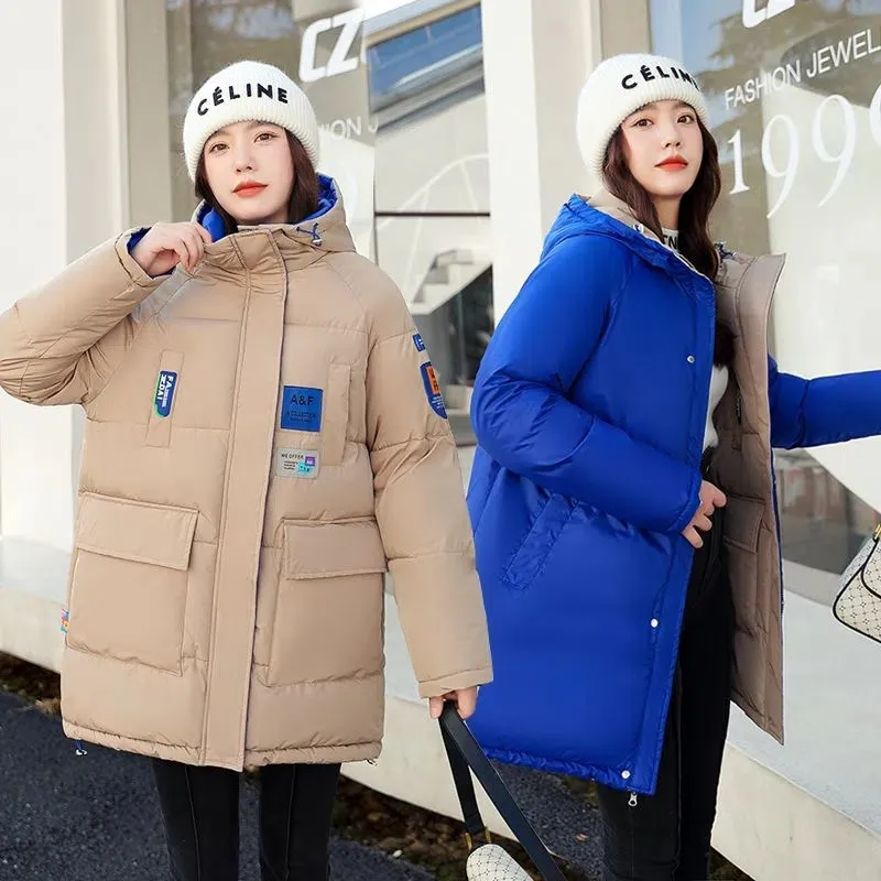 Indossare entrambi i lati giù cotone ragazza 2022 inverno nuovo stile addensare studente moda giacca imbottita in cotone caldo cappotto donna marea