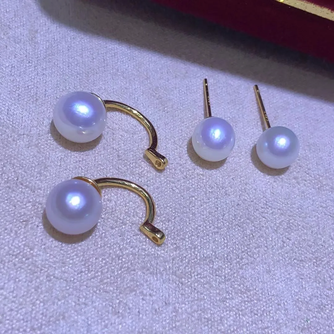 

Wholesale S925 Sterling Silver Earrings Mount Findings Settings Base Mounting Parts Accessory for 6-8mm Pearls 10 pairs/lot