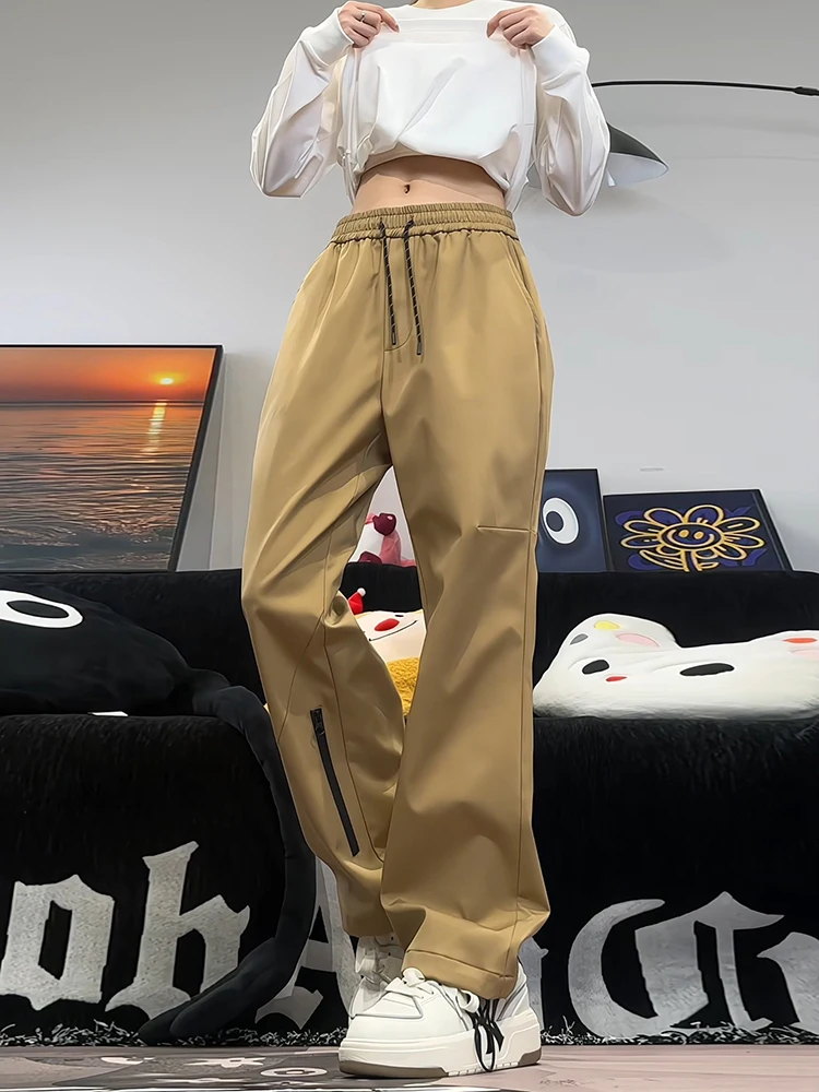 

Мужские нейлоновые брюки цвета хаки для активного отдыха, водонепроницаемые, для весны и осени, в американском ретро-стиле, рабочие брюки, молодежный модный бренд