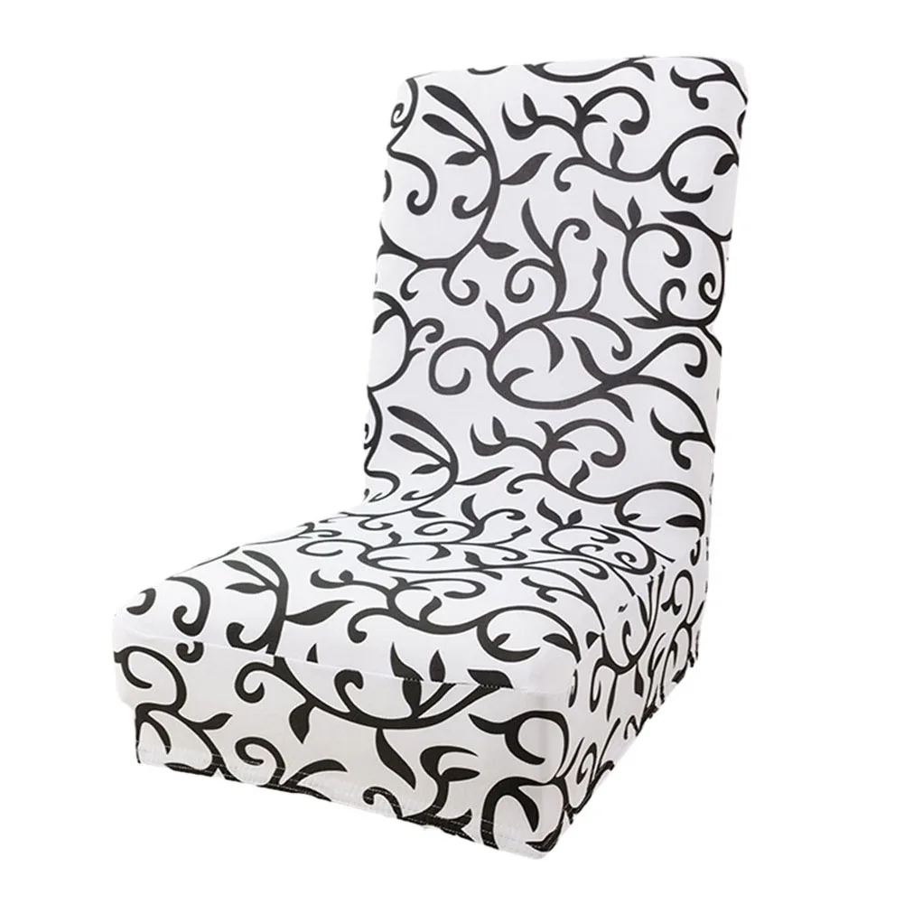 Brand New Chair Cover Wedding Party Printed Protective Removable Simple Stretchy Banquet Celebration Comfortable