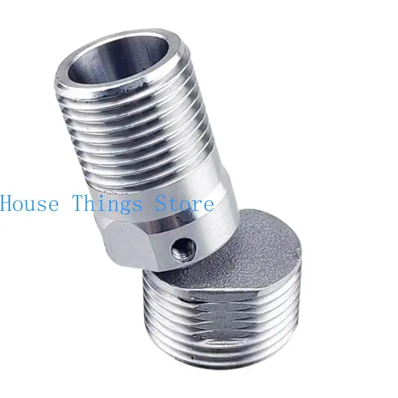 

652F Stainless Steels Shower Tap Adapter Shower Arm Extension Curved Feet 360 Degree Adjustable Angled Bents Base Enduring