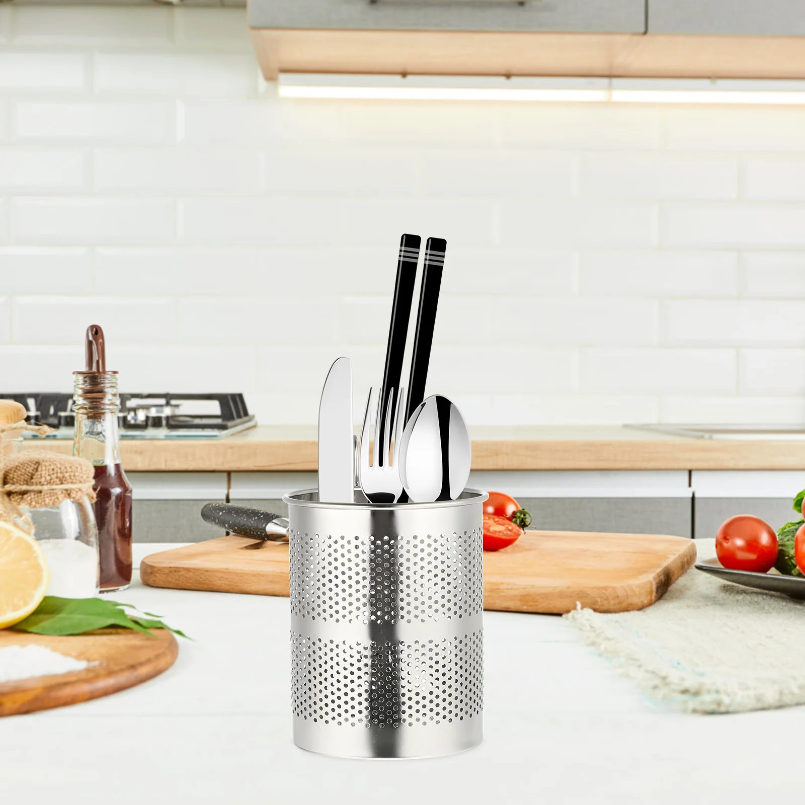 

1Pcs Hanging Chopsticks Rack Stainless Steel Kitchen Utensils Holder Drying Organizer Large Capacity Hanging Chopsticks Holder