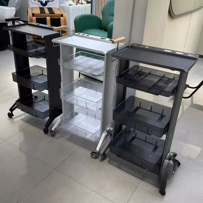 

Hair salon special single and double-sided storage tool cabinet haircut display rack high-end shelf hair salon folding cart