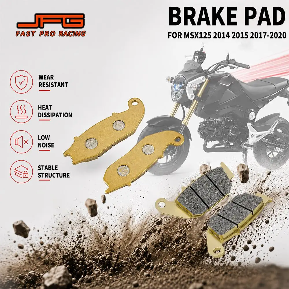 For HONDA Grom MSX 125 MSX125 2014 2015 2017-2020 Brake Pads 1 Pair Front Rear Disc Brake Pads Motorcycle Accessories Dirt Bike