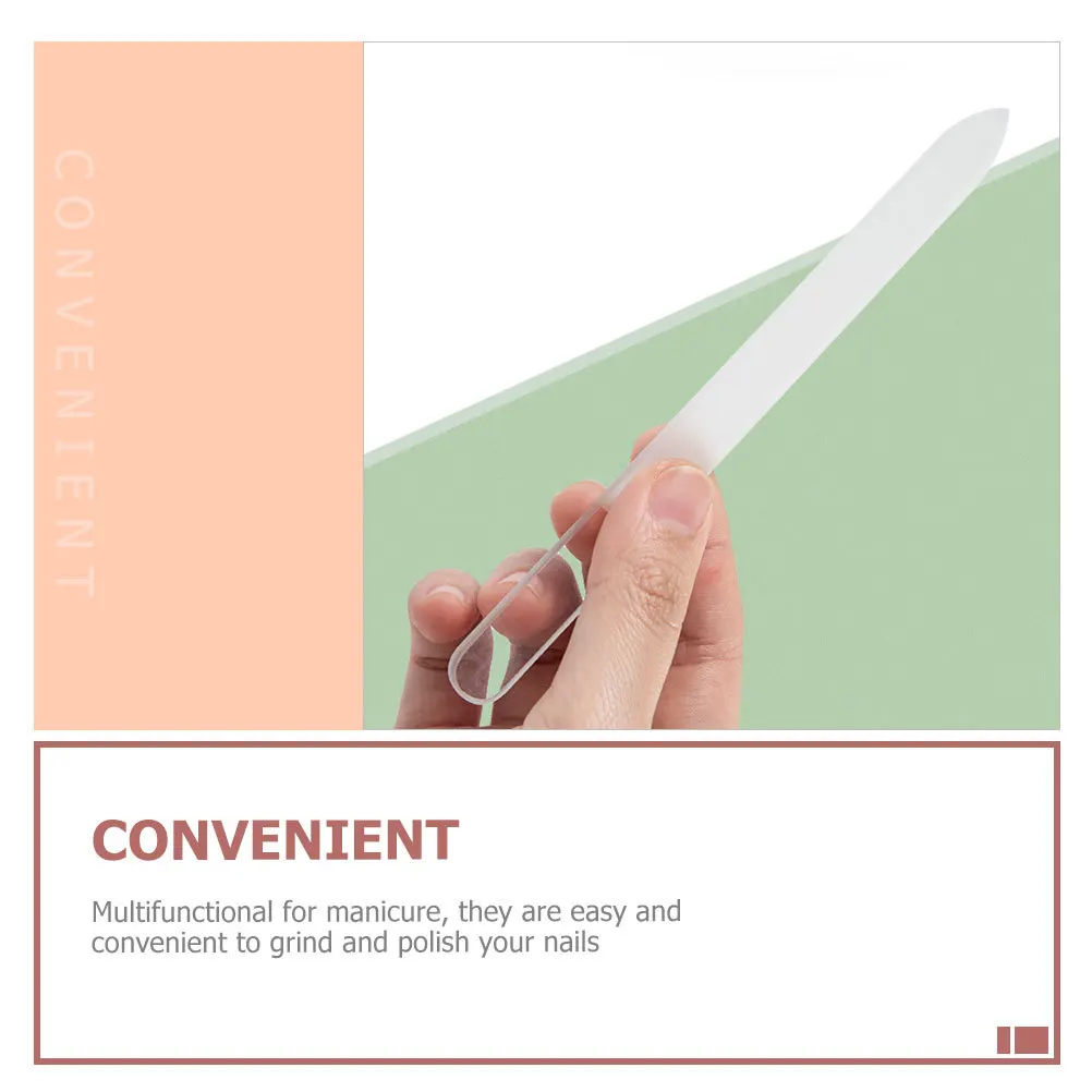 

5Pcs Nail Files Glass Manicure Tools for Smooth Polishing Portable Lightweight Professional Buffer Strips for Women Fingernail