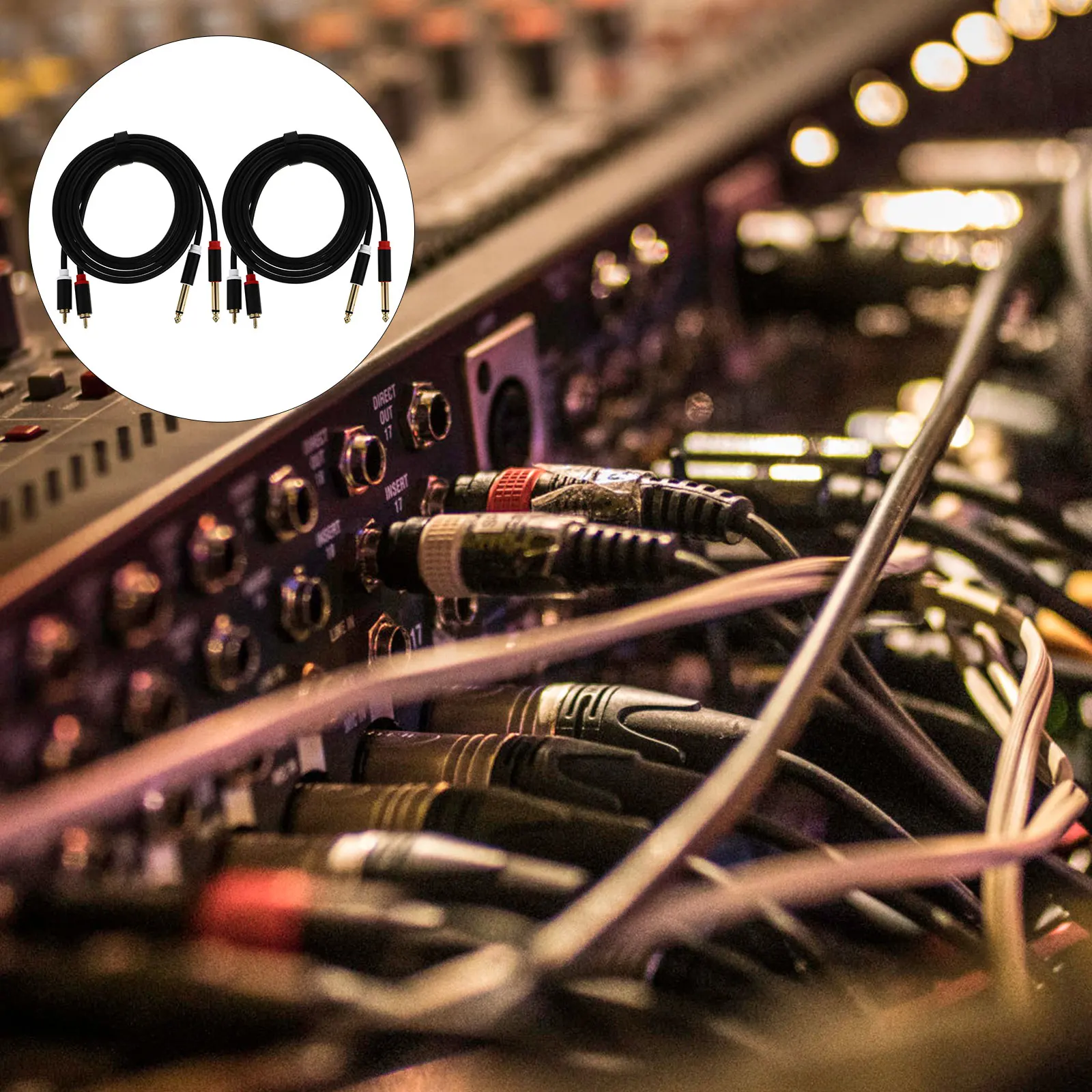 

2pcs Audio Cable Speakers Multipurpose Pvc Stereo Mixer Recorder Wire Durable Anti Interference Aluminum Shell