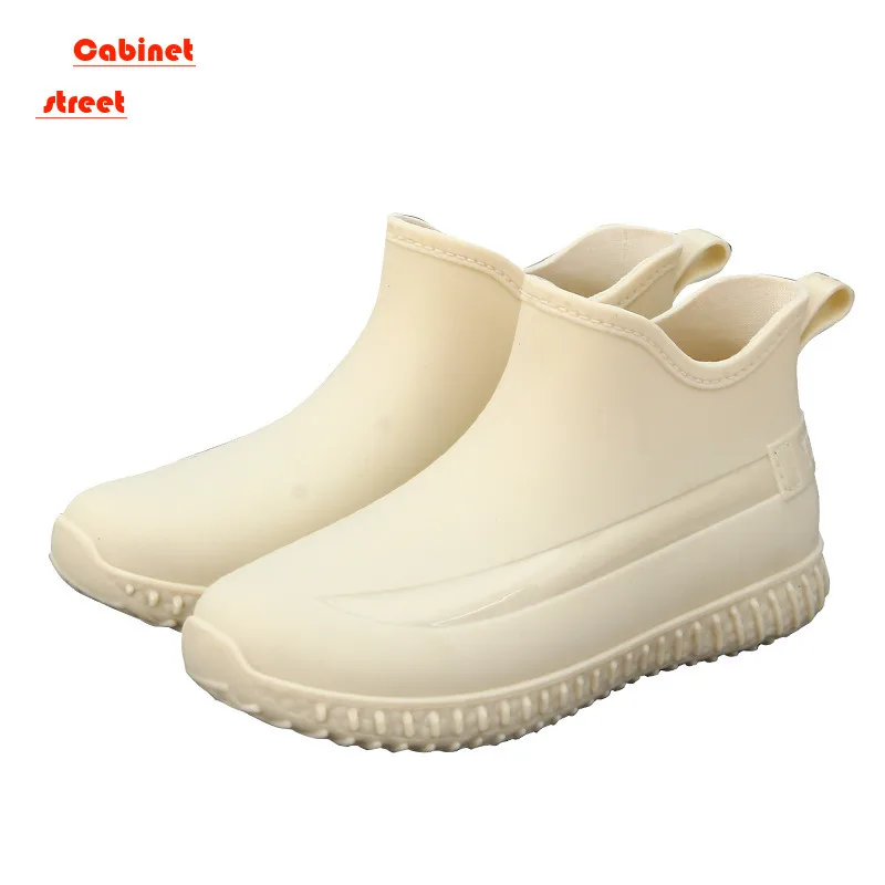 

Women's Water Short Drum Flat Anti-slip Rubber Shoes Korean Version Of Fashion Rain Shoes Snow Waterproof Kitchen Special Boots