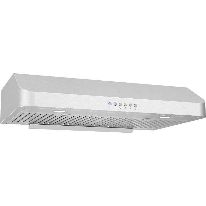 

Classic 6" High Stainless Steel Under Cabinet 4 Speeds Range Hood with 2 LED Lights Top Vent (30"W Top Vent)