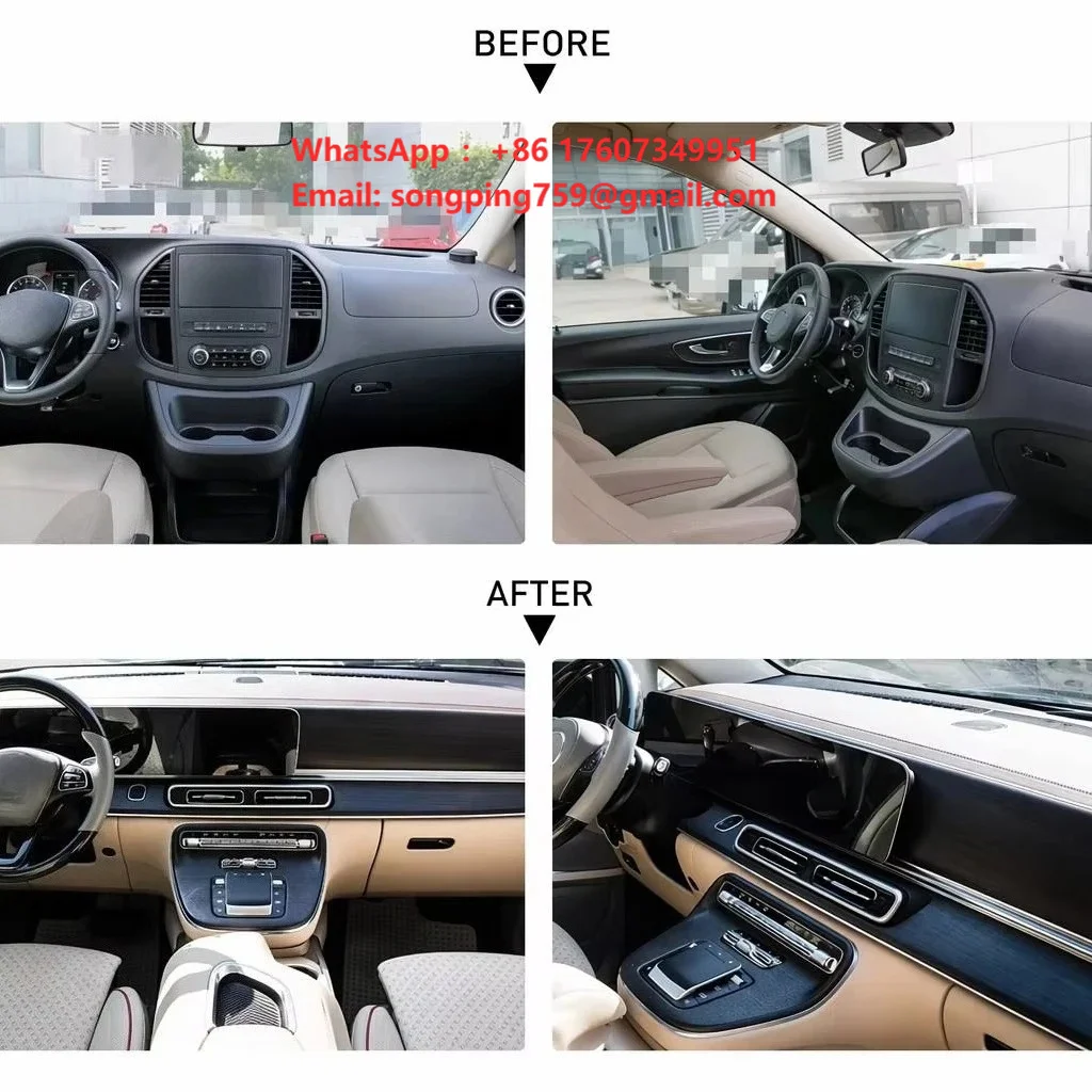 OEM Standard V300 Dashboard Mercedes Vito W447 Full Cockpit Set Dual Screen Plug Play Conversion Luxury Interior Kits