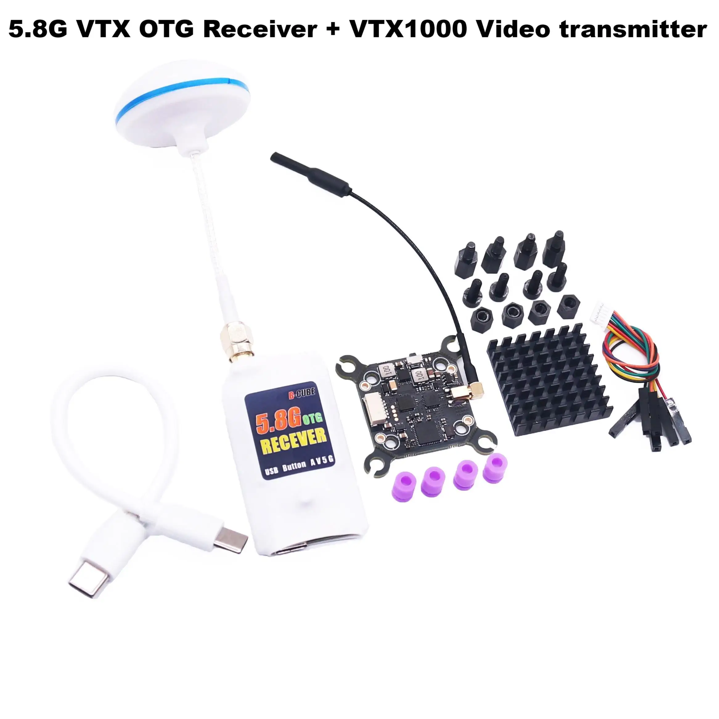 B-CUBE VTX OTG-ontvanger 5.8G 150CH Kanaal FPV VTX800 1000 1600 2500 MW Videozender Audio Android-telefoon RC Vliegtuig Drone