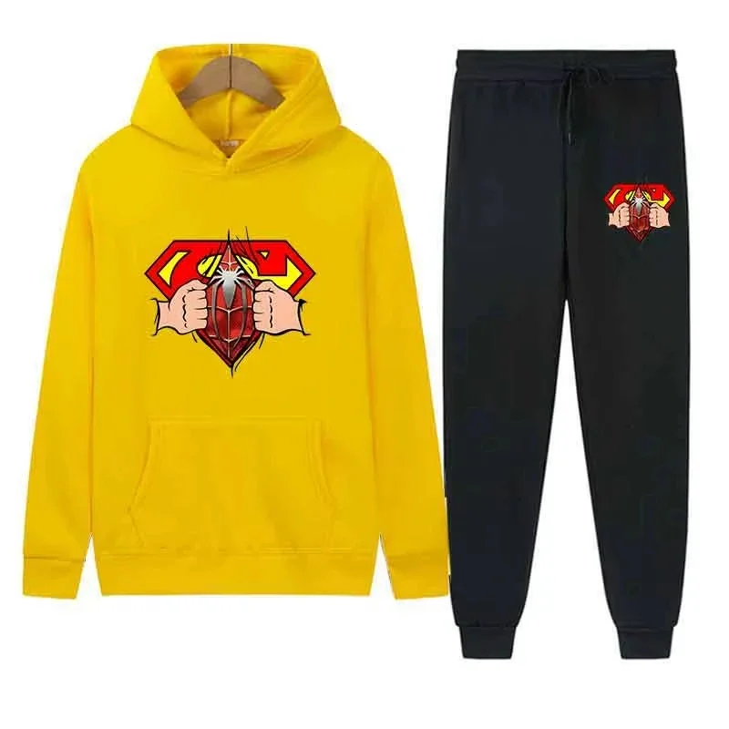 

2025 Men Casual 2PC Sets Creativity Print Sweatshirts Street Sports Suit Hoodie Tops Slim pants Fashion Trendy Outfits Spring Au