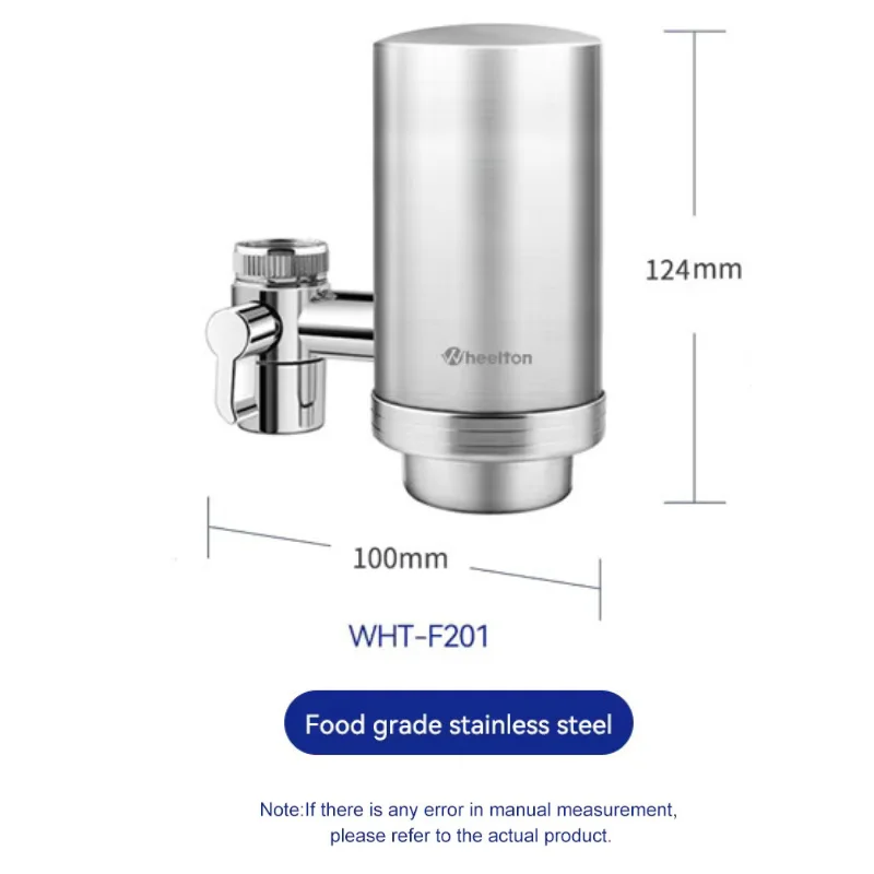 Wheelton Stainless Steel Kitchen Tap Filter Household Ceramic Water Purifier Faucet Water Filter  Activated Carbon Filtration