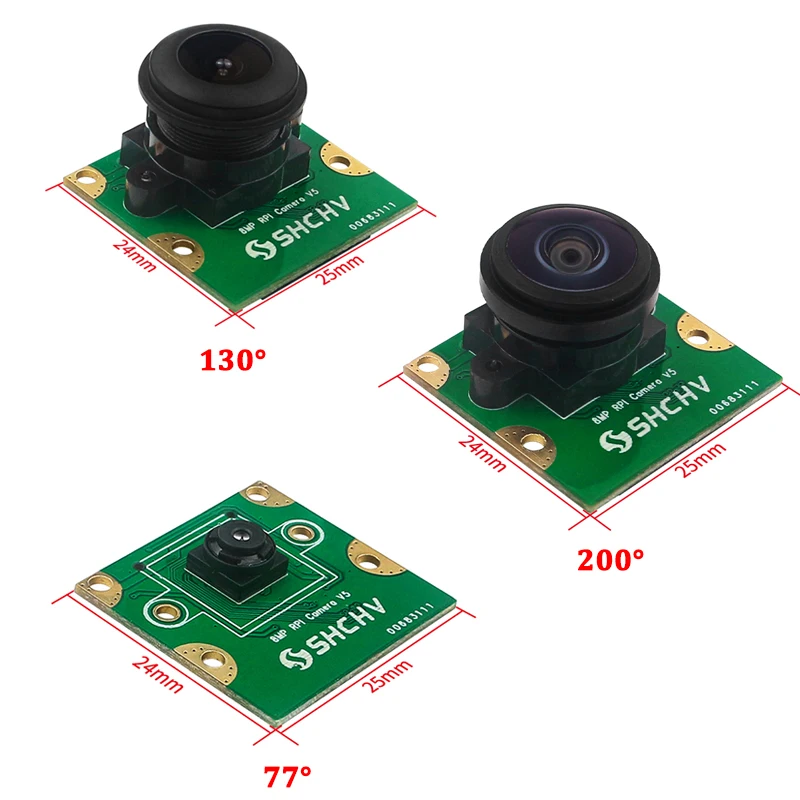Raspberry Pi 5 8MP Camera  IMX219 Sensor 77 130 200 Degree 1080P Camera Module With 15cm FFC For Raspberry Pi 5