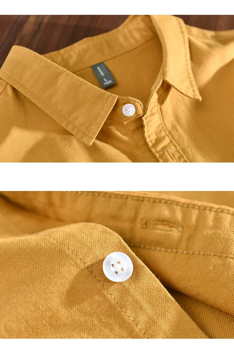 

Мужская рубашка с длинным рукавом, базовая модель, для повседневной носки весной и осенью, синяя, мягкая, комфортная, из чистого хлопка, оксфорд, с карманом, простая одежда