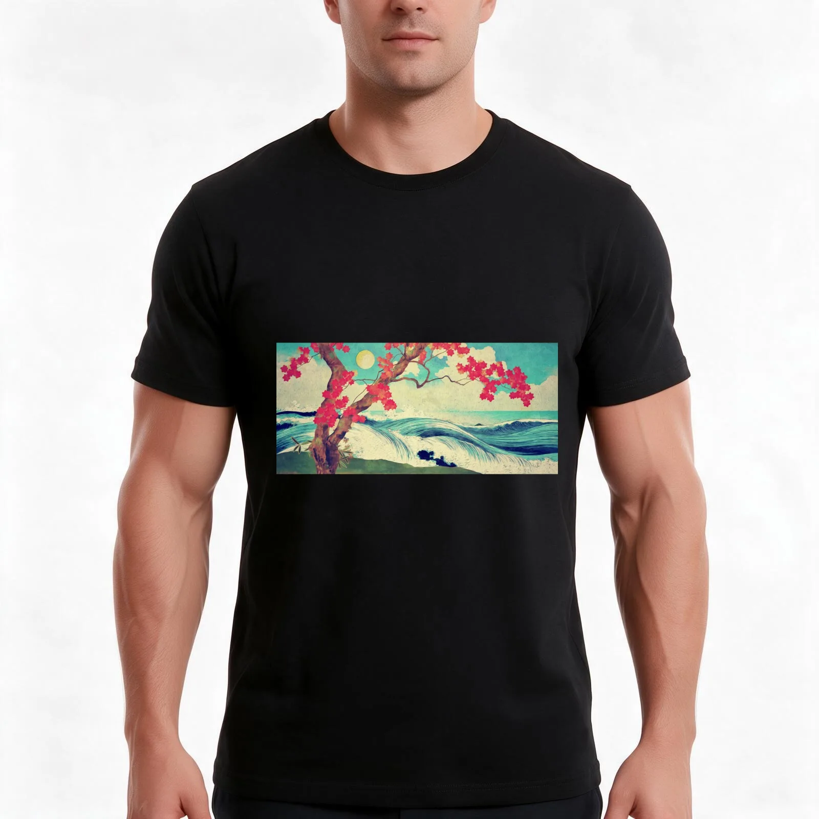 Waking to the Wild and Beautiful Ocean of Dhin T-Shirt, Summer Casual Cotton Tee, Oversized Streetwear Tops, Unisex Men Women