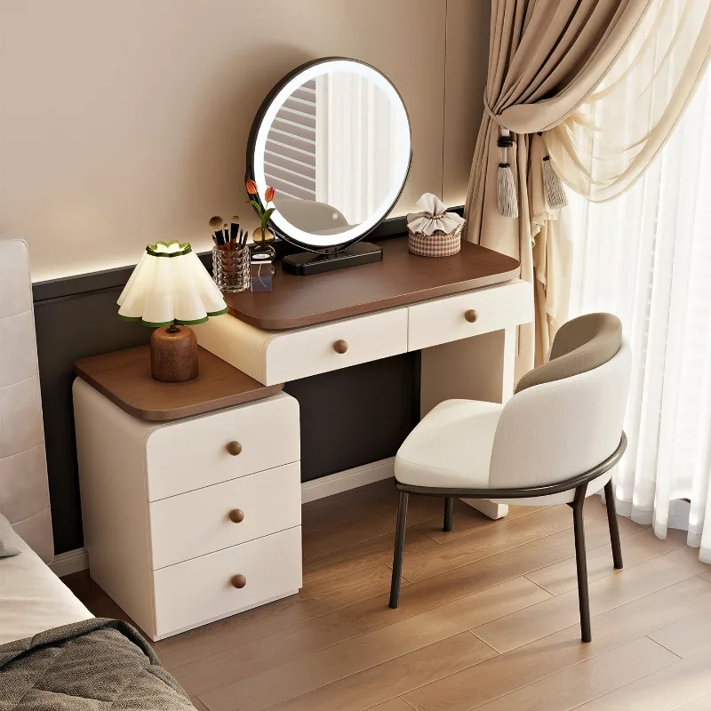 New compact solid wood bedroom dresser, modern cream master bedroom dresser with integrated chest of drawers